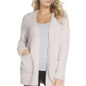 BAREFOOT DREAMS COZY POCKET CARDIGAN ALMOND SZ S/M